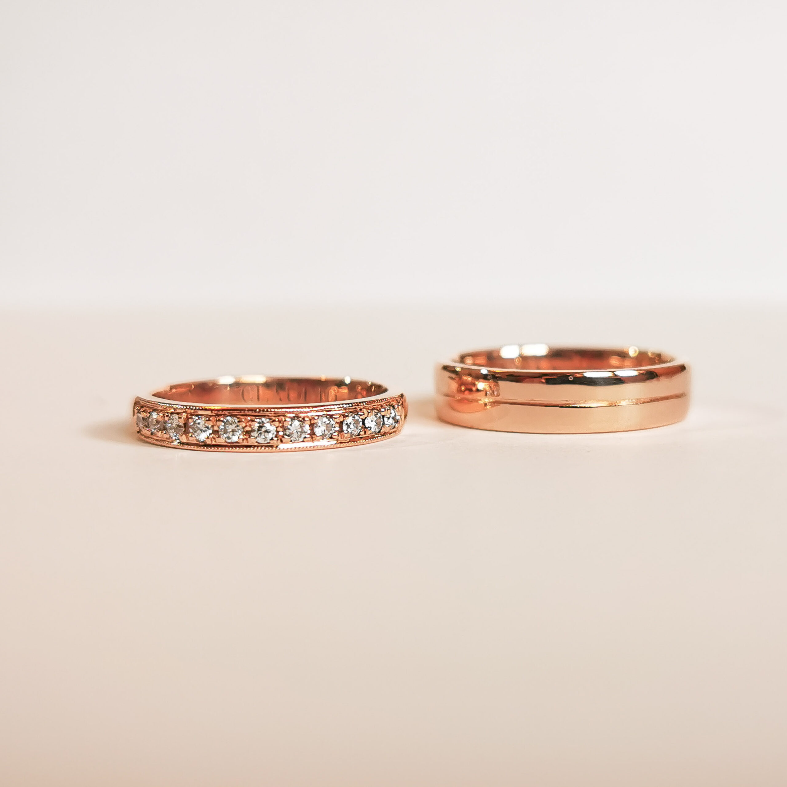 Argollas Line oro rosa