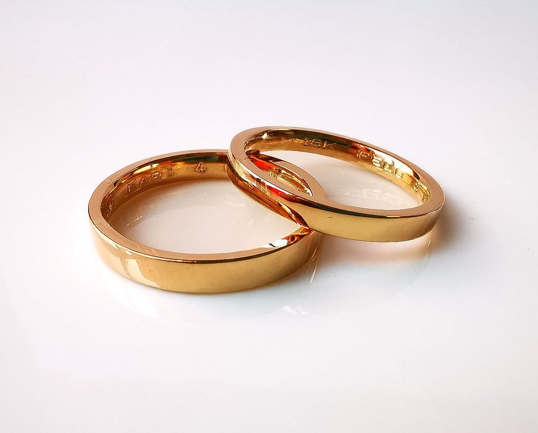 Argollas de matrimonio rectas oro rosado - Imagen 2