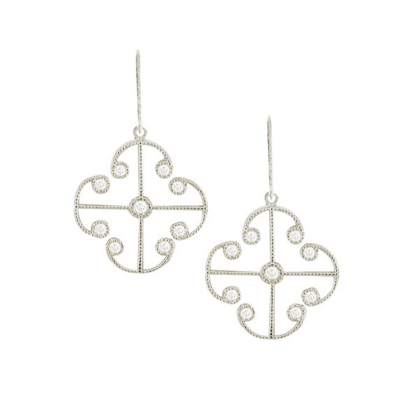 Aros Bizantino oro blanco y diamantes